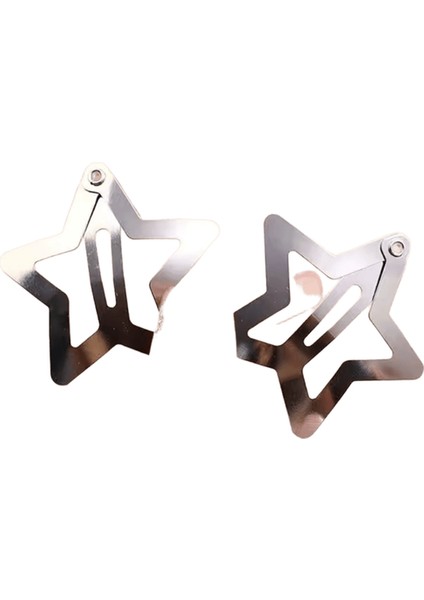 Gümüş Yıldız Saç Klipleri Kızlar Metal Snap Klip Saç Tokaları Ettes Saç Kavrama Mücevher Saç Aksesuarları 100PCS (Yurt Dışından)