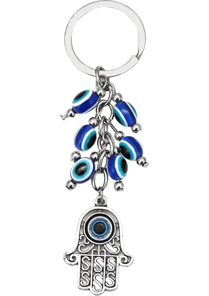 Şanslı Göz Fil Baykuş Fatima El Nazar Kolye Anahtarlık Anahtarlık Gümüş Renk Anahtarlık Tutucu Kadınlar Erkekler Için BE39 Renk:7 (Yurt Dışından)