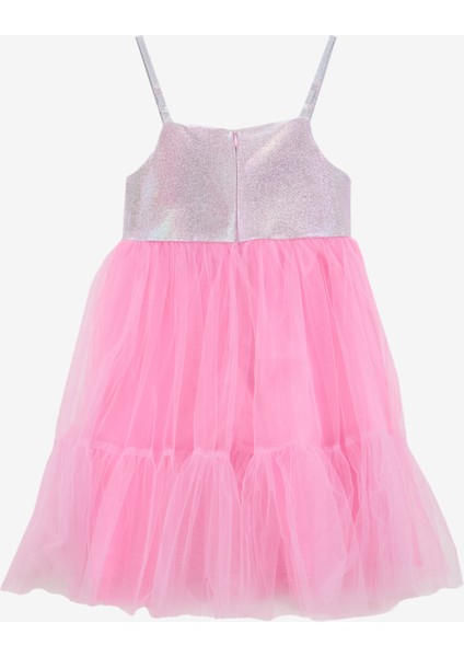 Simli Pembe Kız Çocuk Abiye Elbise BRB5SG-ELB6003