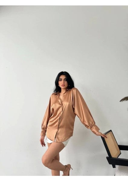 Dökümlü Saten Gömlek