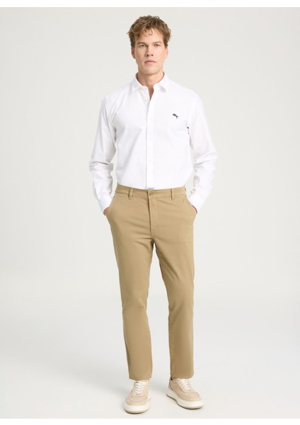 Normal Bel Slim Fit Deve Tüyü Erkek Chino Pantolon WM01003211