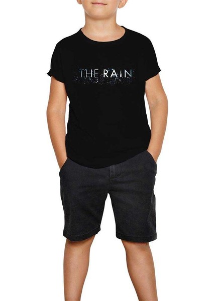 The Rain Logo Siyah Çocuk Tişört
