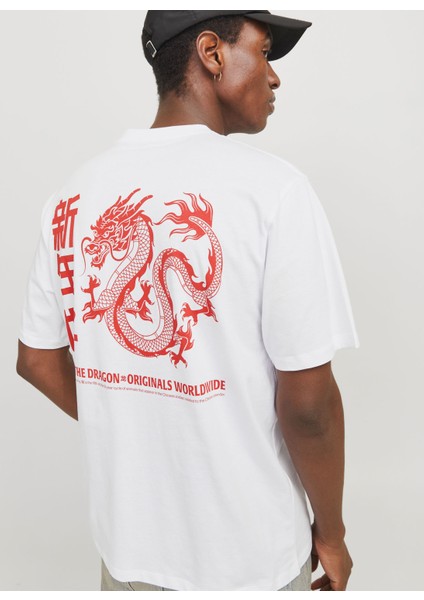 Bisiklet Yaka Beyaz Erkek T-Shirt 12275402_JORSNAKE Tee Ss Crew Neck