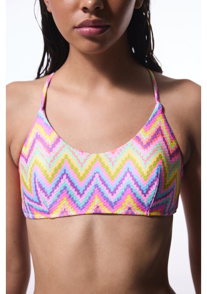 Zigzag Desenli Bikini Üstü modelleri