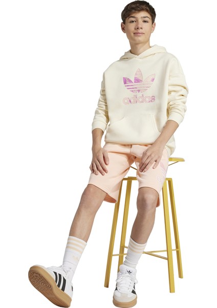 Baskılı Kız Çocuk Krem Sweatshırt JD2950-HOODIE