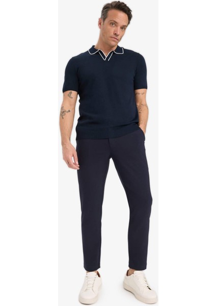 Modern Fit Kısa Kollu Triko Polo Tişört C4984AX25SM