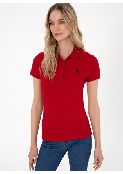 Polo Yaka Kırmızı Kadın T-Shirt GTP-IY025 modelleri