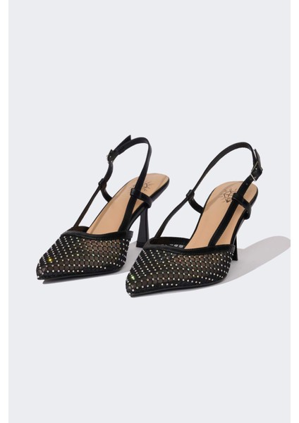 Kadın Yüksek Taban Suni Deri Topuklu Sandalet E2513AX25SM