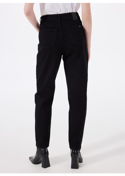 Standart Bel Normal Paça Mom Fit Siyah Kadın Denim Pantolon Charlotte TAPERED-1011 indirimleri