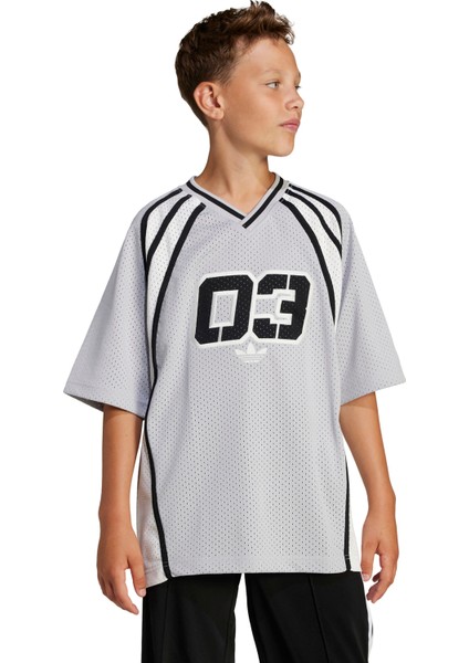 Baskılı Gri - Siyah - Beyaz Erkek Çocuk T-Shirt JC7323-OV Jersey Tee fiyatları