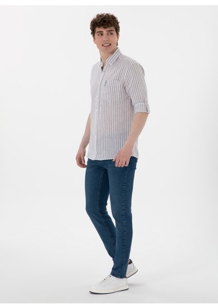 Regular Fit Gömlek Yaka Turuncu Erkek Gömlek Kansas fırsatları
