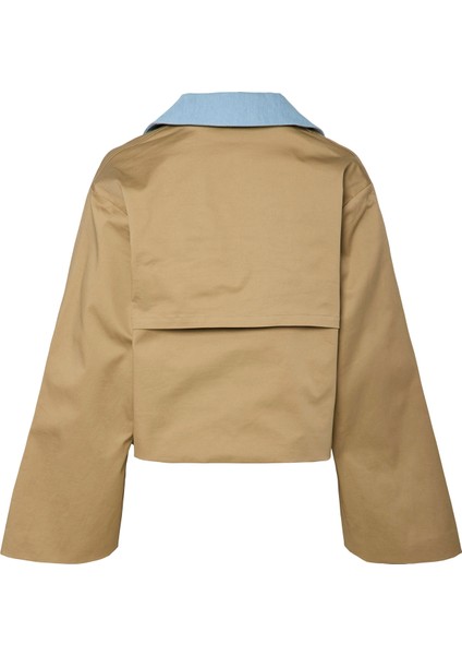 Açık Krem Kadın Mont Yastrenchy Ls Short Trenchcoat