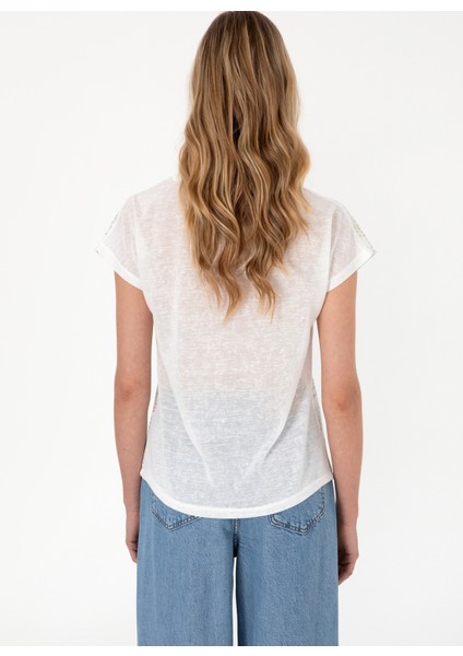 Bisiklet Yaka Lila Kadın T-Shirt Sode indirimleri