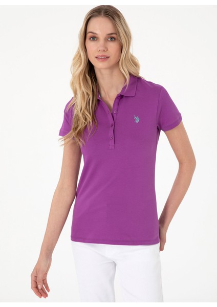 Polo Yaka Açık Mor Kadın T-Shirt GTP-IY025