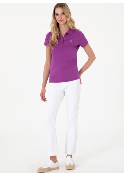 Polo Yaka Açık Mor Kadın T-Shirt GTP-IY025 fırsatları