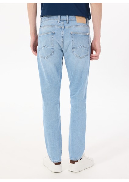 Orta Bel Tapered Fit Açık Mavi Erkek Denim Pantolon Toledo Tapered -1212 fırsatları