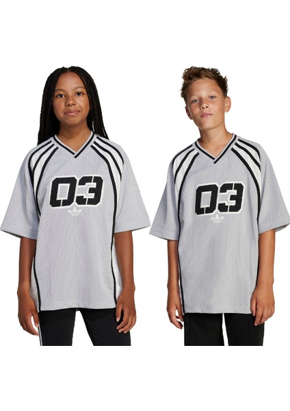 Baskılı Gri - Siyah - Beyaz Erkek Çocuk T-Shirt JC7323-OV Jersey Tee