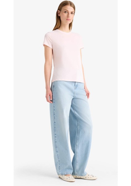 Regular Fit Bisiklet Yaka Basic Düz Kısa Kollu Tişört F4213AXNS fiyatları