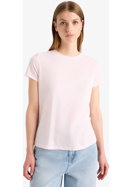 Regular Fit Bisiklet Yaka Basic Düz Kısa Kollu Tişört F4213AXNS modelleri