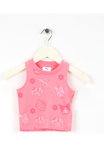 Desenli Pembe Kız Çocuk Atlet 63006622-PUMA x Hello Kıtty & Frıen
