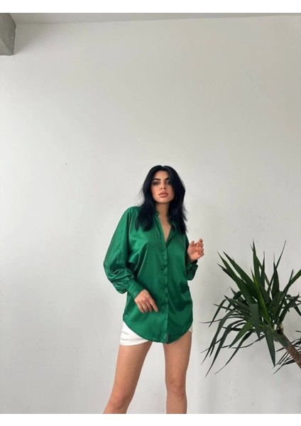 Dökümlü Saten Gömlek