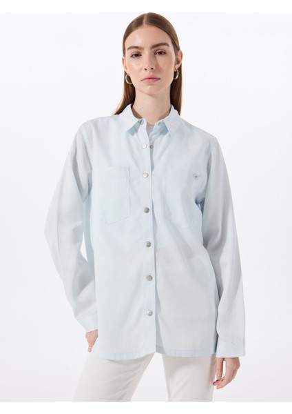 Mavi Kadın Yıkamalı %100 Liyosel Denim Gömlek M5SL-GML1291