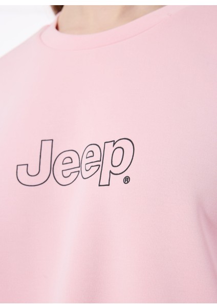 Bisiklet Yaka Baskılı Pembe Kadın T-Shirt J5SL-TST7020 indirimleri