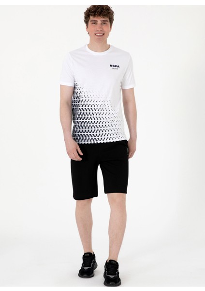 Siyah Lastikli Bel Regular Fit Erkek Sweat Şort Marko