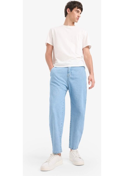 %100 Pamuk Relaxed Slouchy Fit Rahat Kesim Düz Paça Jean Pantolon E2906AX25SP fırsatları