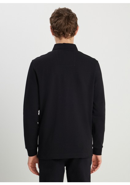 Siyah Erkek Polo T-Shirt W2510683001 Uzun Kol Polo T-Shirt indirimleri