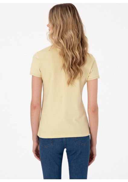 Polo Yaka Açık Haki Kadın T-Shirt GTP-IY025 fırsatları