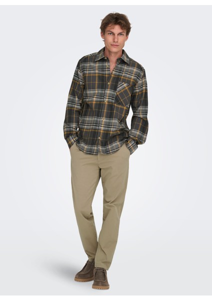 Normal Bel Normal Açık Kahve Erkek Chino Pantolon Onsfree Regular 0183 Pant Noos
