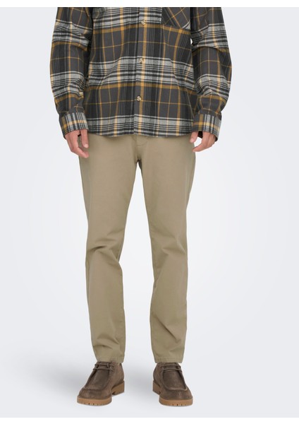 Normal Bel Normal Açık Kahve Erkek Chino Pantolon Onsfree Regular 0183 Pant Noos