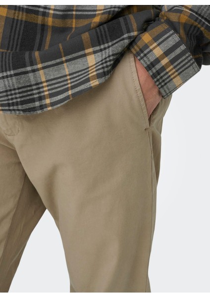 Normal Bel Normal Açık Kahve Erkek Chino Pantolon Onsfree Regular 0183 Pant Noos