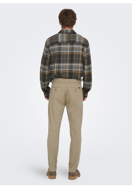 Normal Bel Normal Açık Kahve Erkek Chino Pantolon Onsfree Regular 0183 Pant Noos