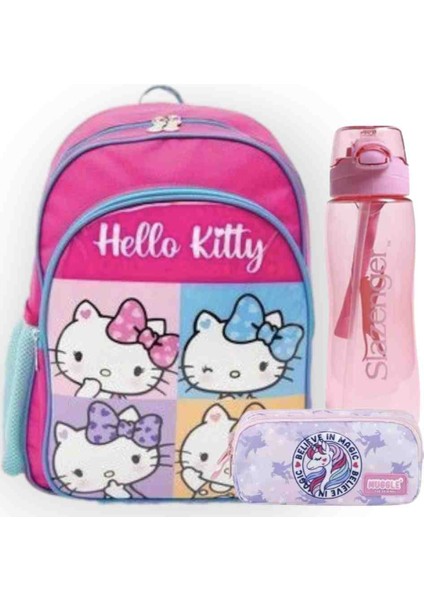 Hello Kitty Lisanslı Okul Çantası - Lisanslı Suluk&matara Hediye