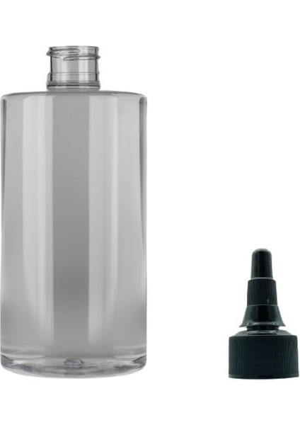 250 ml Şeffaf Plastik Asansör Kapaklı Şişe, 24 Adet, Serum Şişesi, Medikal Şişe