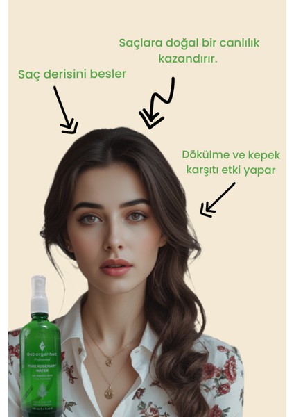 Biberiye Suyu % 100 Doğal ve Saf Saç Toniği Saç Uzamasına ve Gürleşmesine Destekleyici