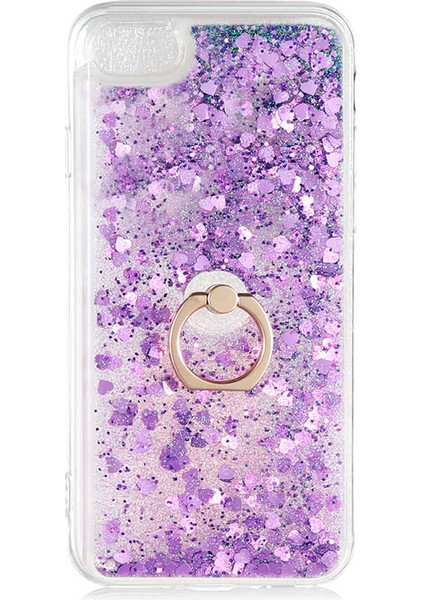 Apple iPhone 6 / 6s Kılıf Mor Liss Sulu Simli Silikon Kapak Orijinal Esnek Ince Geliştirilmiş Dayanıklı Darbe Karşıtı Koruyucu Yeni Nesil Tasarım (Apple iPhone 6 / 6s, Mor)
