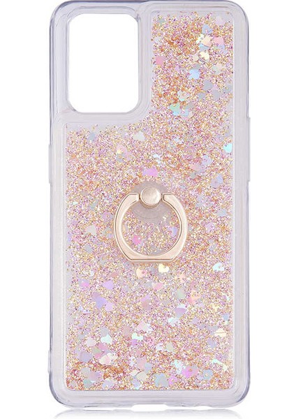 Oppo A74 4g Kılıf Gold Liss Sulu Simli Silikon Kapak Orijinal Esnek Ince Geliştirilmiş Dayanıklı Darbe Karşıtı Koruyucu Yeni Nesil Tasarım (Oppo A74 4g, Gold)