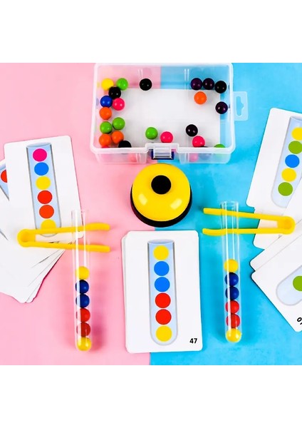 Ahşap Boncuklar Test Tüp Seti Montessori Oyunları Çocuklar Ince Motor Eğitim Oyuncak Renk Eşleşen Erken Eğitim Çocukları Toycolor: 1 Set (Yurt Dışından)