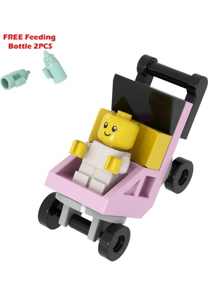 Bebek Bebek Moc Yapı Taşları Oyuncaklar Çocuk Koleksiyonu Hediyelik Eşya Hediyesi Oyun Dekorasyon Erkek Kız Şehir 25128 24581 Renk: Pembe ve Sarı (Yurt Dışından)