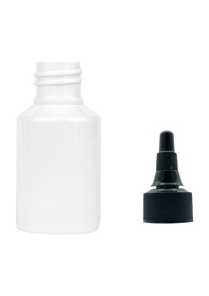 60 ml Beyaz Plastik Asansör Kapaklı Şişe, 24 Adet, Serum Şişesi, Medikal Şişe