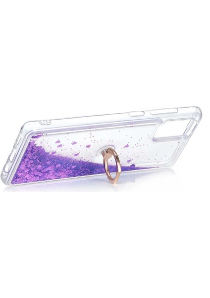 Samsung Galaxy A72 Kılıf Mor Liss Sulu Simli Silikon Kapak Orijinal Esnek Ince Geliştirilmiş Dayanıklı Darbe Karşıtı Koruyucu Yeni Nesil Tasarım (Samsung Galaxy A72, Mor) fiyatları