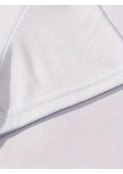 Baskılı Oversize Bisiklet Yaka Tshirt
