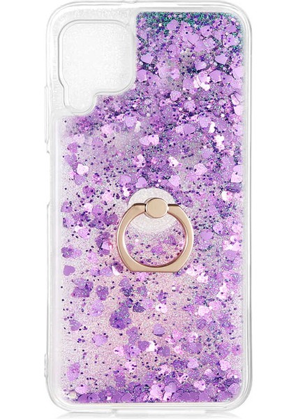Huawei P40 Lite Kılıf Mor Liss Sulu Simli Silikon Kapak Orijinal Esnek Ince Geliştirilmiş Dayanıklı Darbe Karşıtı Koruyucu Yeni Nesil Tasarım (Huawei P40 Lite, Mor)