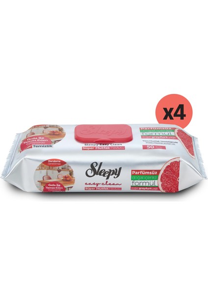 Easy Clean Süper Yüzey Temizlik Mutfak Havlusu&Mendili Greyfurt Yağlı 4X50 (200 Yaprak)