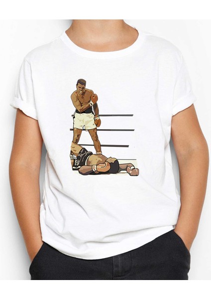 Muhammed Ali Winning Fighter Beyaz Çocuk Tişört