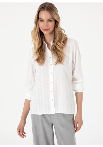 Standart Gömlek Yaka Beyaz Kadın Gömlek Maysı modelleri
