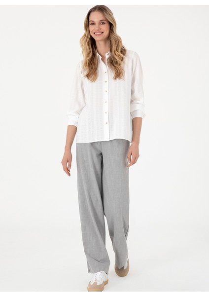 Standart Gömlek Yaka Beyaz Kadın Gömlek Maysı fırsatları